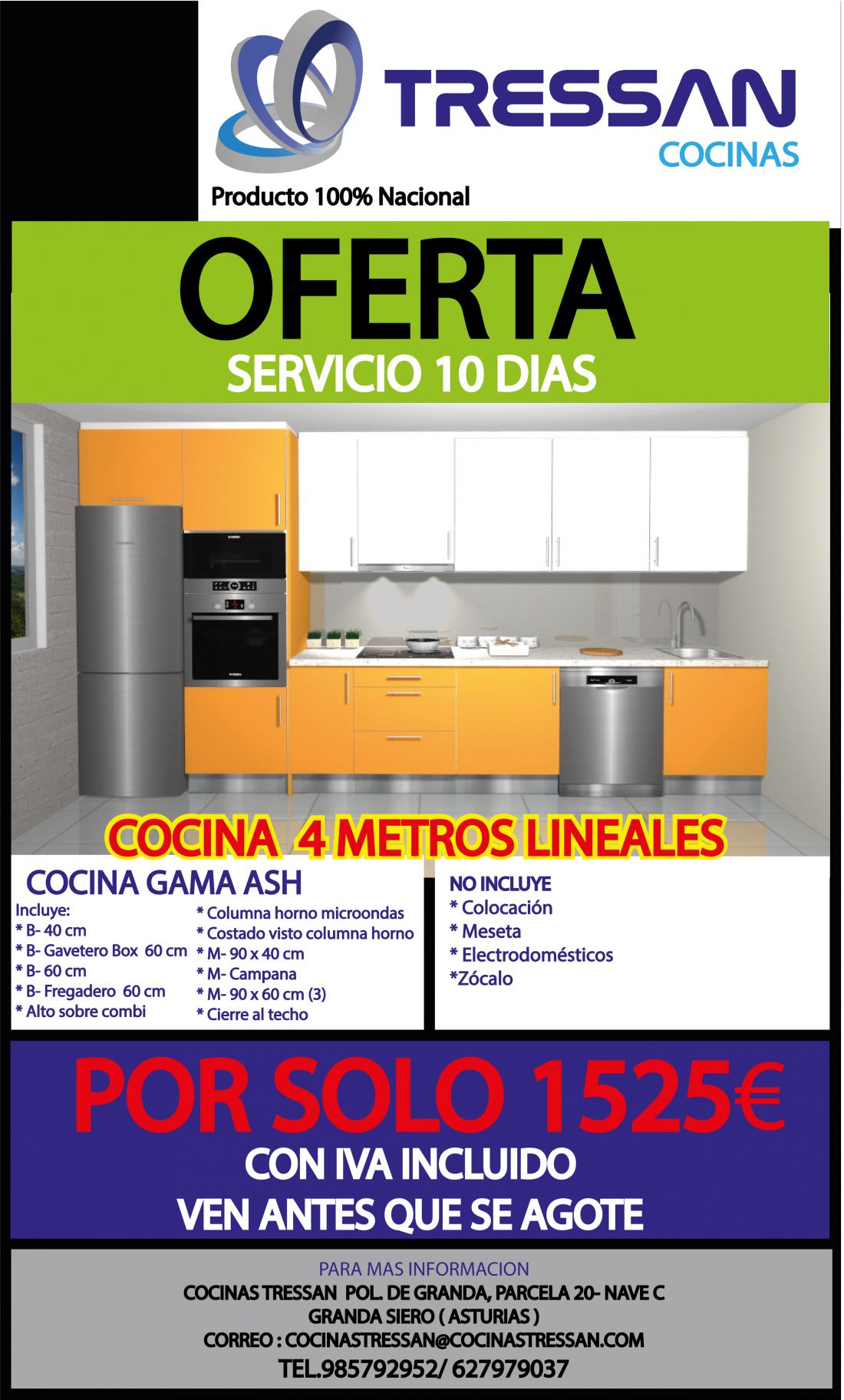 Cocina 4 Metros Gama Ash