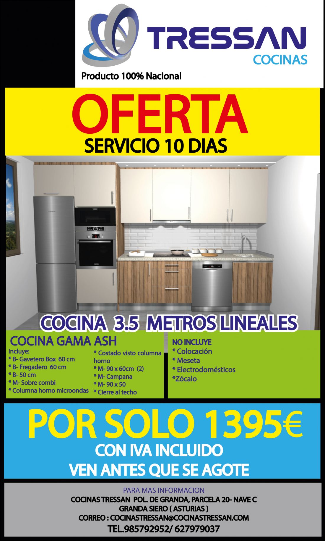 Cocina  3.50  Metros Gama Ash