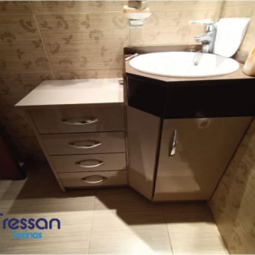 Puertas en Moka Brillante y tirador