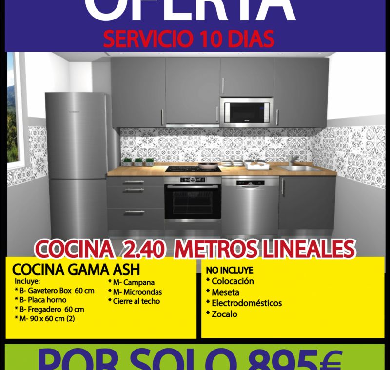 Cocina 2.40 Gama Ash